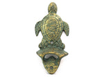 Antique Bronze Cast Iron Wall Mounted Sea Turtle Bottle Opener 6"