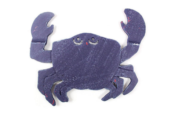 Rustic Dark Blue Cast Iron Crab Trivet 11"