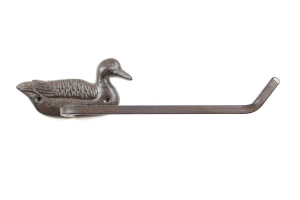 Cast Iron Mallard Duck Toilet Paper Holder 10"