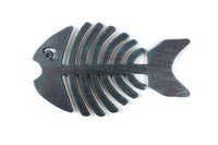 Seaworn Blue Cast Iron Fish Bone Trivet 11"