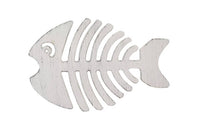 Rustic Whitewashed Cast Iron Fish Bone Trivet 11"