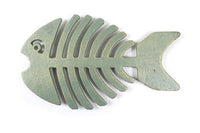 Antique Seaworn Bronze Cast Iron Fish Bone Trivet 11"