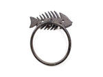 Cast Iron Decorative Fish Bone Towel Holder 5.5"
