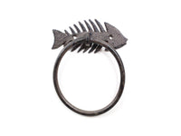 Cast Iron Decorative Fish Bone Towel Holder 5.5"