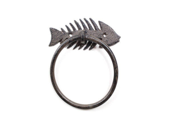 Cast Iron Decorative Fish Bone Towel Holder 5.5"