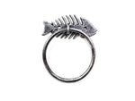 Rustic Silver Cast Iron Fish Bone Towel Holder 5.5"