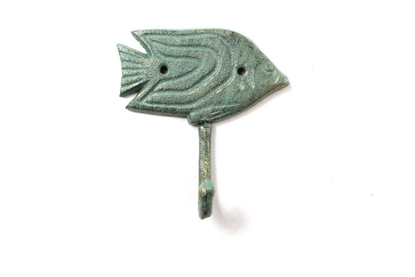 Antique Seaworn Bronze Cast Iron Angel Fish Wall Hook 5"