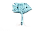Rustic Dark Blue Whitewashed Cast Iron Angel Fish Wall Hook 5"