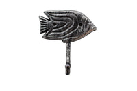 Rustic Silver Cast Iron Angel Fish Wall Hook 5"