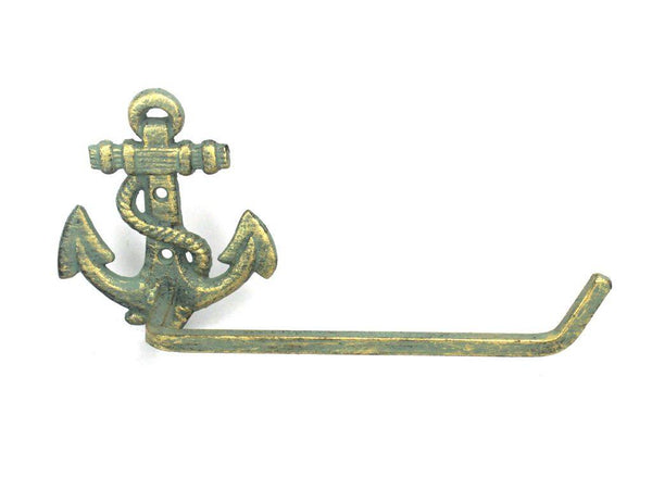Antique Bronze Cast Iron Anchor Toilet Paper Holder 10"