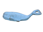 Rustic Light Blue Cast Iron Whale Bottle Opener 7"