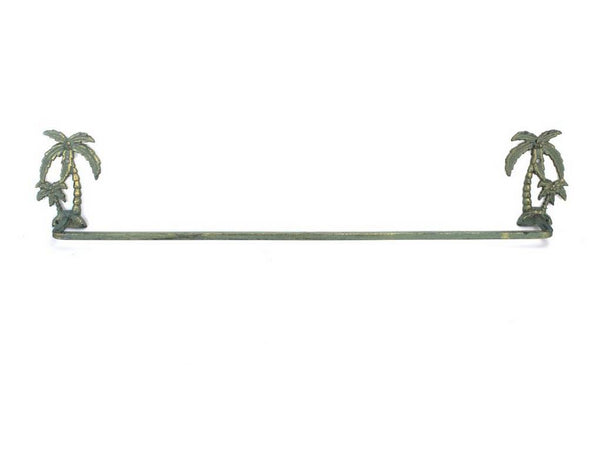 Antique Bronze Cast Iron Palm Tree Bath Towel Holder 26"