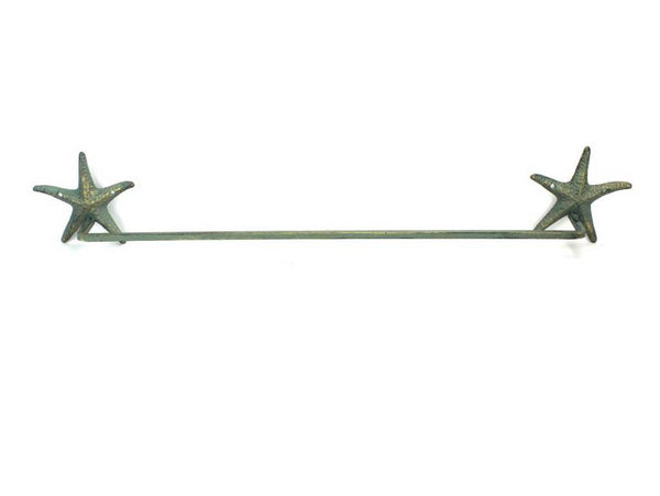 Antique Bronze Cast Iron Starfish Large Bath Towel Holder 28"