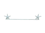 Whitewashed Cast Iron Starfish Bath Towel Holder 28"