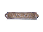 Antique Copper Admiral Sign 6"