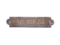 Antique Copper Admiral Sign 6"