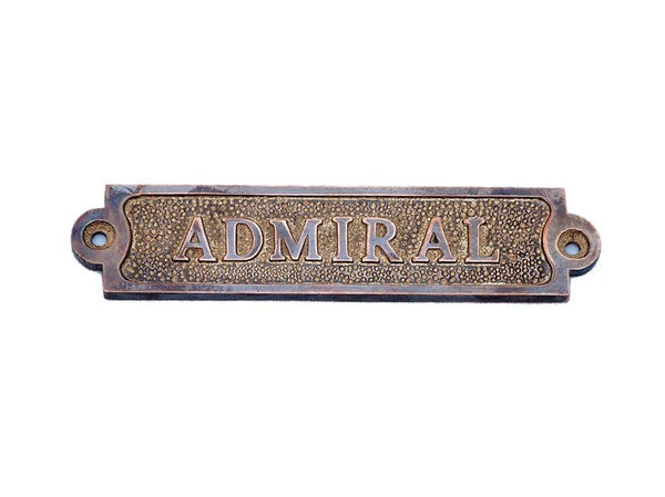 Antique Copper Admiral Sign 6"