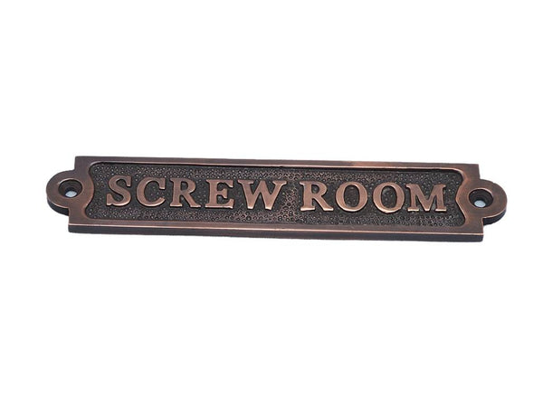 Antique Copper Screw Room Sign 6"
