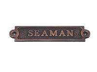 Antique Copper Seaman Sign 6"