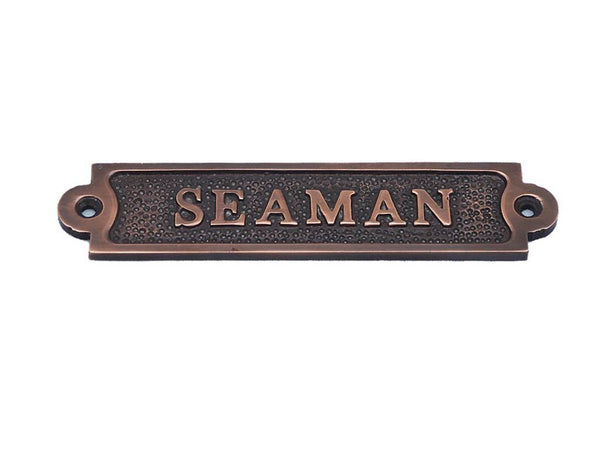 Antique Copper Seaman Sign 6"