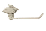 Whitewashed Cast Iron Pelican on Post Toilet Paper Holder 11"