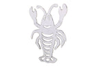 Rustic Whitewashed Cast Iron Lobster Trivet 11"