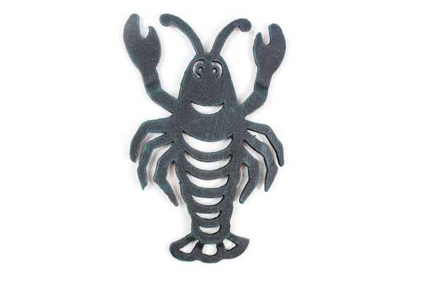 Seaworn Blue Cast Iron Lobster Trivet 11"