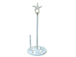 Antique White Cast Iron Starfish Paper Towel Holder 15"