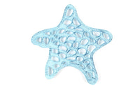 Rustic Dark Blue Whitewashed Cast Iron Starfish Trivet 7"