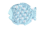 Rustic Dark Blue Whitewashed Cast Iron Big Fish Trivet 8"