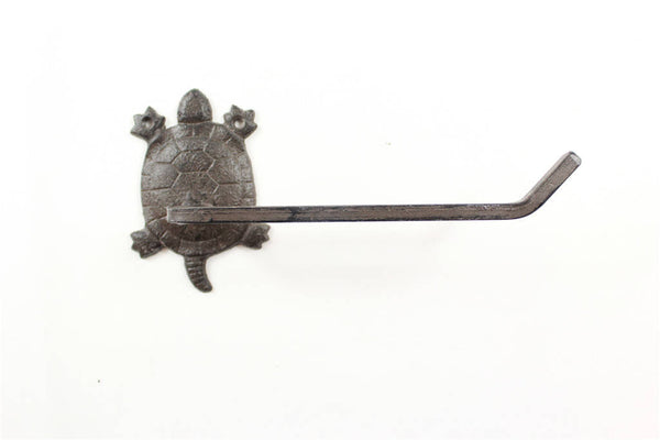 Cast Iron Decorative Turtle Toilet Paper Holder 10"