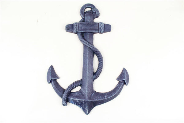 Rustic Dark Blue Cast Iron Anchor 17"