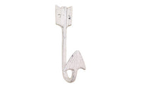 Whitewashed Cast Iron Decorative Arrow Hook 6"