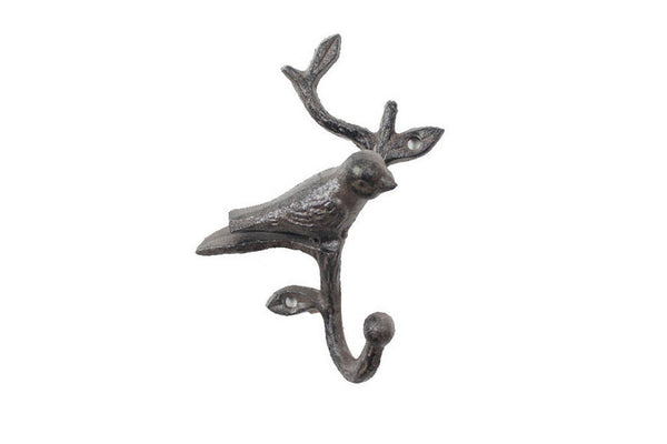 Cast Iron Decorative Bird Hook 6"
