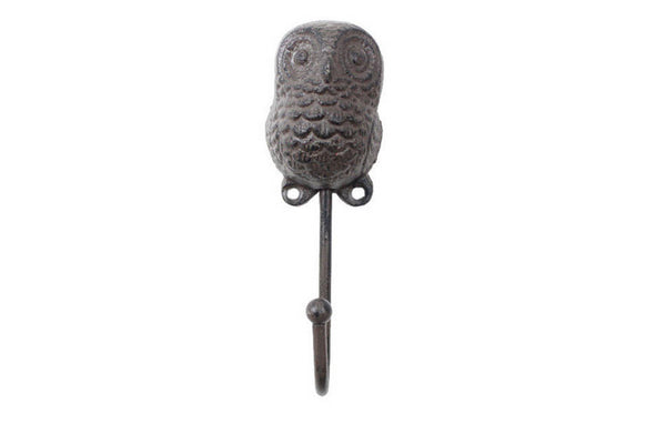 Cast Iron Decorative Owl Hook 6"