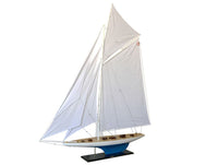 Wooden Defender Model Sailboat Decoration 80"