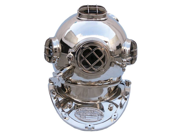 Chrome Decorative Diver's Helmet 19"