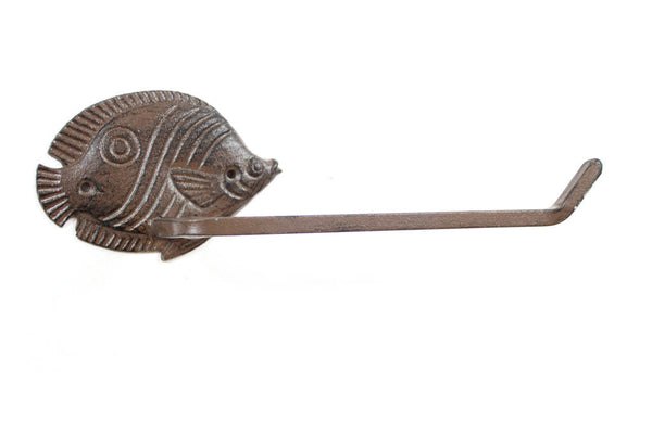 Cast Iron Butterfly Fish Toilet Paper Holder 11"