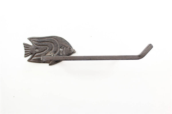 Cast Iron Angel Fish Toilet Paper Holder 11"