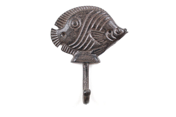 Cast Iron Decorative Butterfly Fish Wall Hook 6"