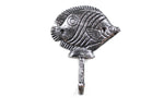 Rustic Silver Cast Iron Butterfly Fish Wall Hook 6"