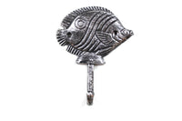 Rustic Silver Cast Iron Butterfly Fish Wall Hook 6"