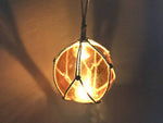 LED Lighted Orange Japanese Glass Ball Fishing Float with White Netting Decoration 6"