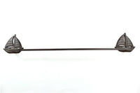 Cast Iron Sailboat Bath Towel Holder 28"