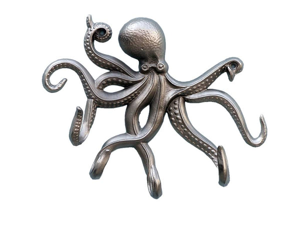 Silver Finish Octopus with Tentacle Hooks 11"