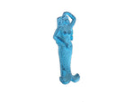 Rustic Dark Blue Whitewashed Cast Iron Mermaid Door Knocker 7"