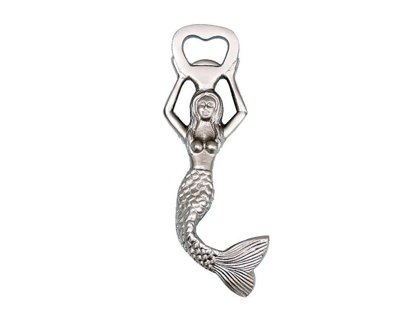 Silver Finish Swimming Mermaid Bottle Opener 7"