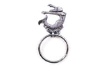 Rustic Silver Cast Iron Arching Mermaid Towel Holder 9"