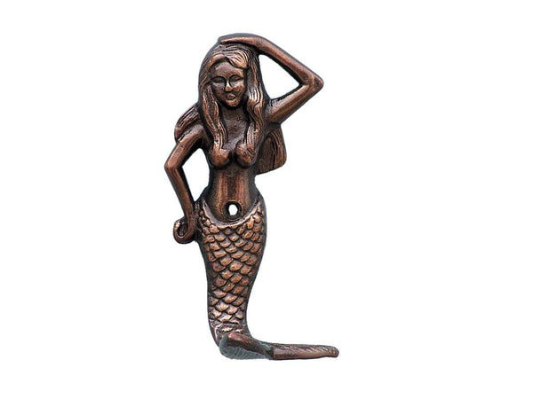 Antique Copper Mermaid Hook 6"