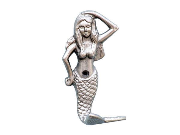 Silver Finish Mermaid Hook 6"